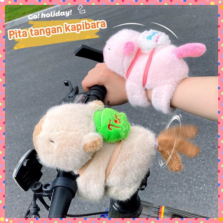Mainan Boneka Capybara Ekor Putar Gelang Kapibara Dengan Sayap Bergetar Boneka Lumba lumba Clingy Ca