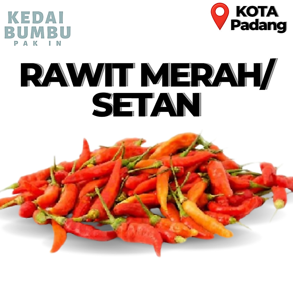 Cabe Rawit Merah Setan | Lado Setan I CAbe Pedas 100gr 250gr Bumbu Dapur Masakan Sayuran Segar Kedai
