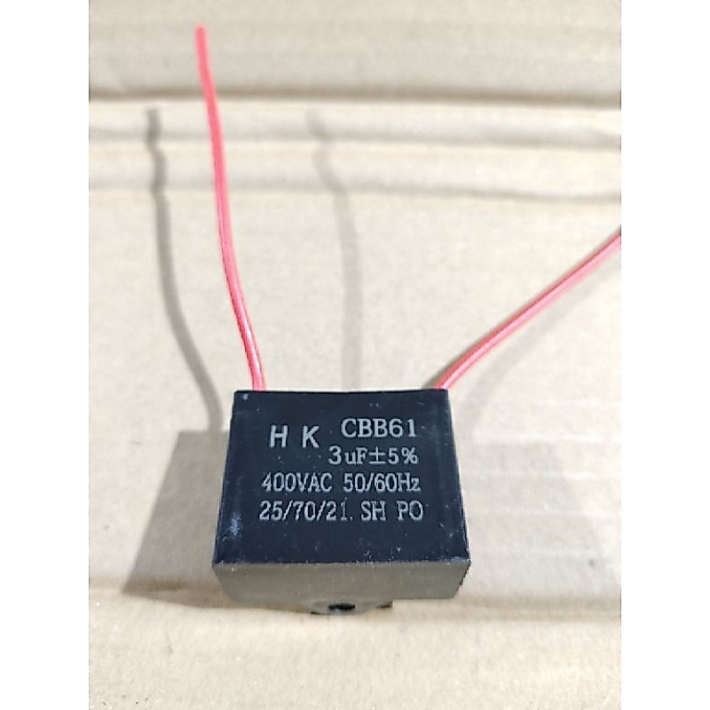 Kapasitor kipas angin CBB61 kapasitor kotak 3uf/400v
