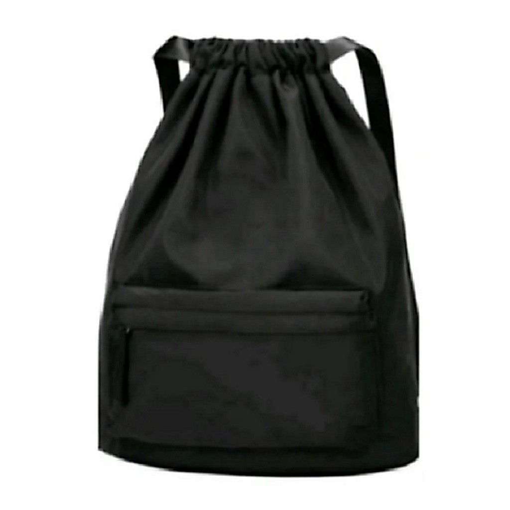 Tas Serut Gendong Kantong Cargo polos - Tas serut Drawstring Backpack Gamblok bahan Canvas Polos