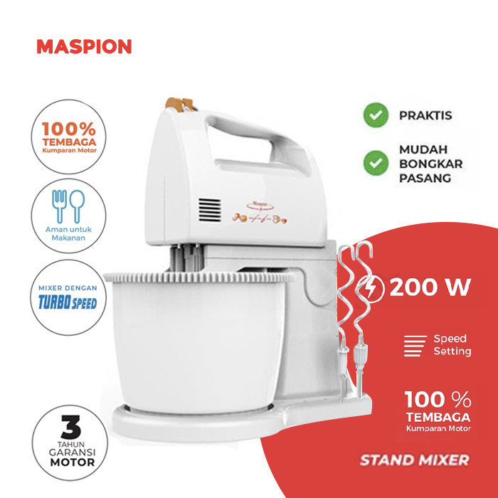 Maspion Mixer Duduk MT1140 Stand Mixer Multifungsi Untuk Adonan Kue Roti ORI BERGARANSI - KP