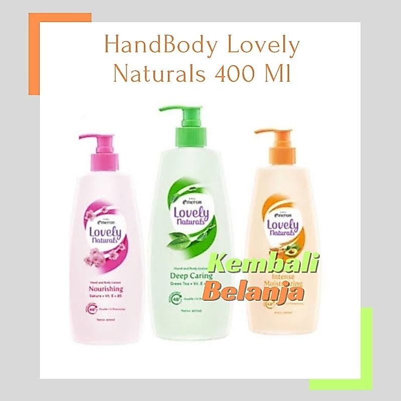 Emeron Lovely Naturals 400 Ml/ HandBody Lovely/ Lovely Natural Body Lotion/ HandBody Emeron Lovely