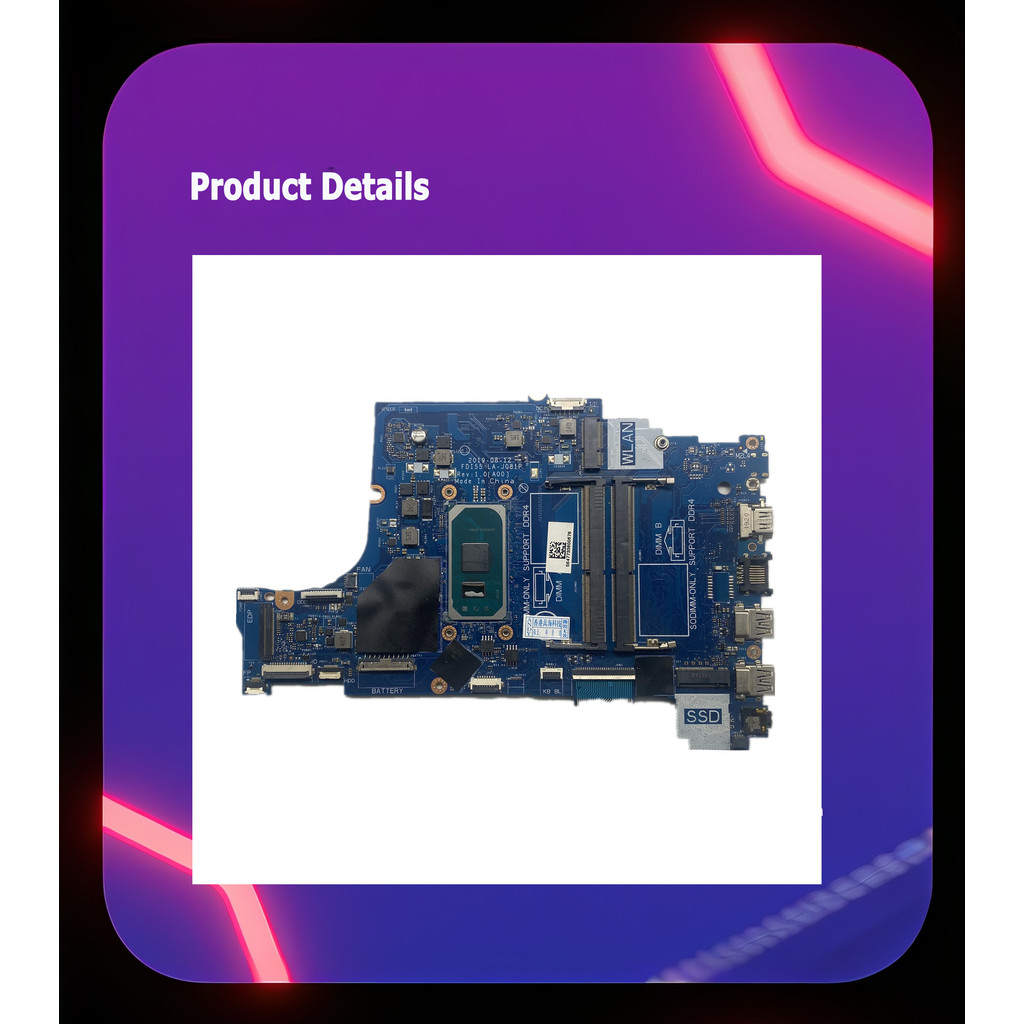 LA-J081P Motherboard For DELL piron 5493 5593 3493 3593 with I3 I5 I7-10th Gen CPU 100% Tested 90-da