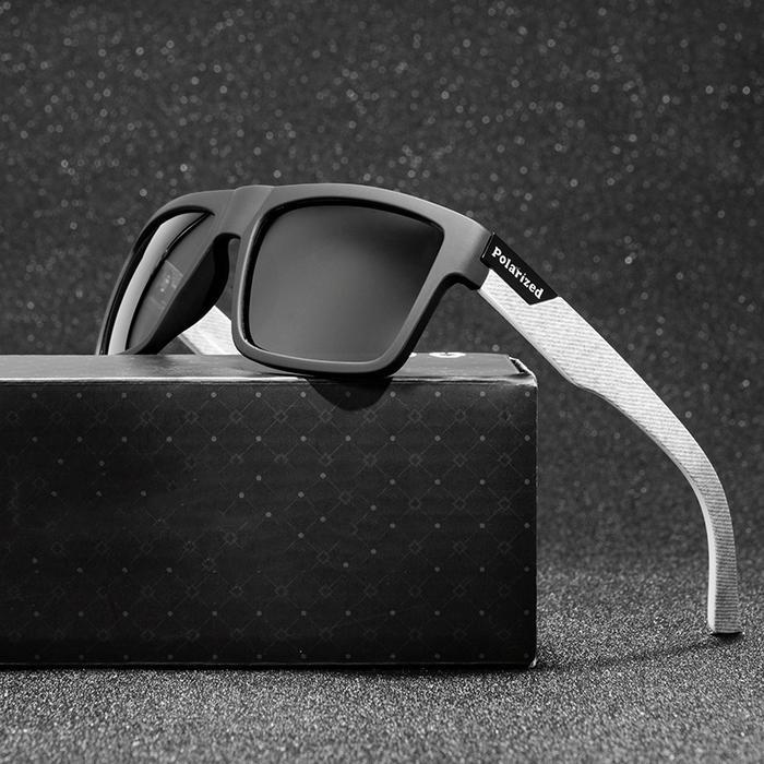 Kacamata Hitam Polarized Sport Fashion Gaya Anti UV400 Pria Wanita - Kelabu Putih