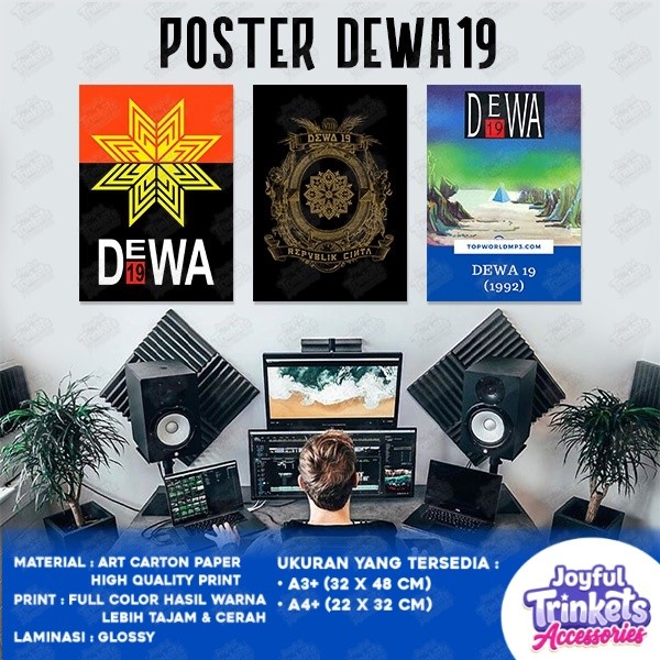 Poster Band DEWA 19 Full - Poster Dinding Aesthetic - Poster Band Metal Rock A3 A4 - Dekorasi Kamar 