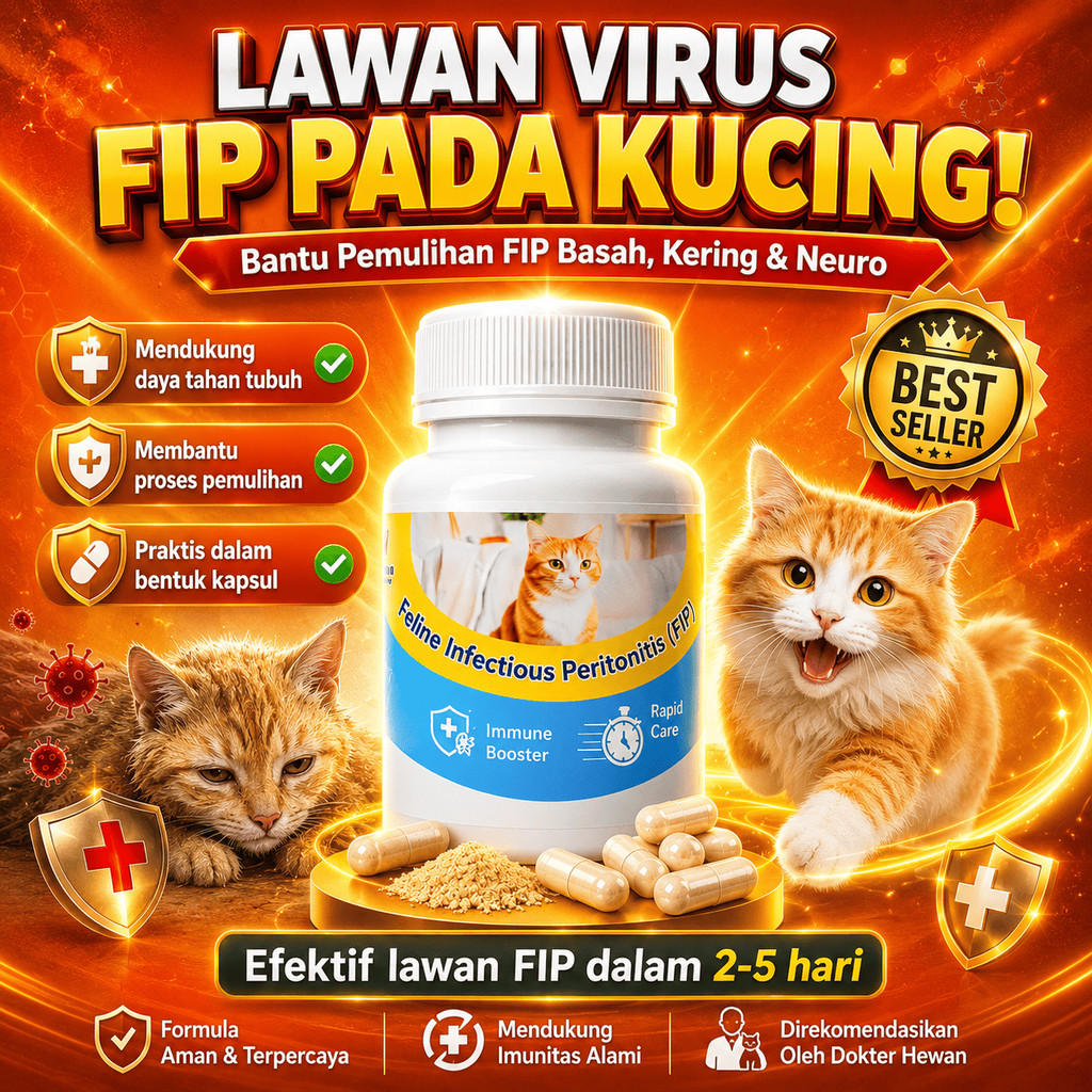 Obat Kucing FIP Basah, Kering, & Neuro | Obat FIP Ampuh Cepat Sembuh Anti Virus Kucing Original
