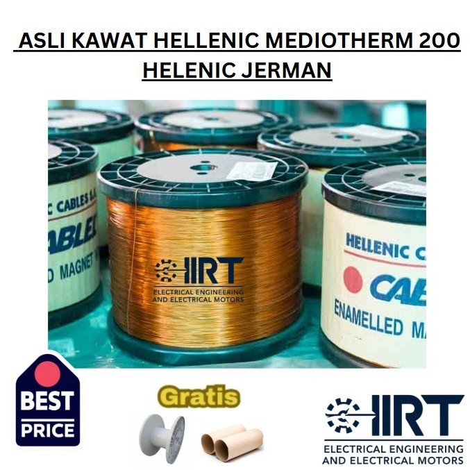 Kawat Email Tembaga Hellenic (100 gram), Gulung Dinamo Helenic Jerman Mediotherm 200