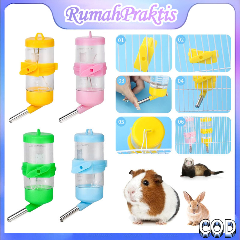 Botol Minum Hamster Mini 80ml/ Dispenser Air Hewan Peliharaan/ Tempat Makan Kelinci/ Dispenser Air H