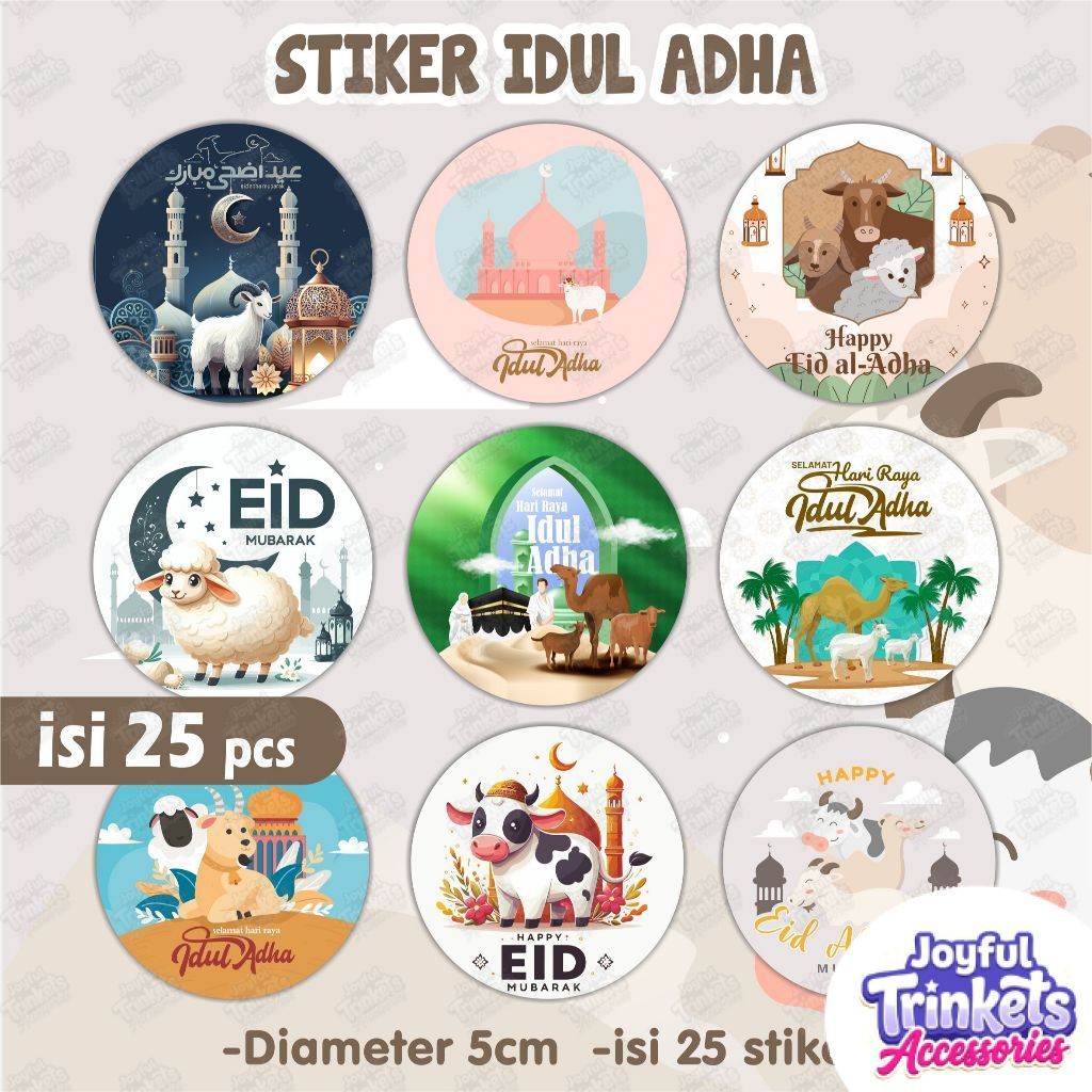 STIKER IDUL ADHA - STIKER HAMPERS - STIKER LEBARAN IDUL ADHA - STIKER LABEL - JOYFUL TRINKETS ACCESS