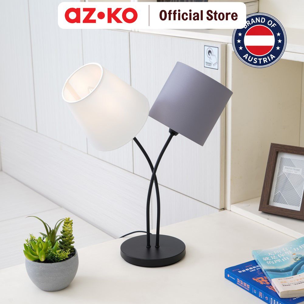 AZKO Eglo Almeida Lampu Meja 2l - Hitam/Putih Multifunctional Table Lamp Lampu Baca Dan Belajar Serb