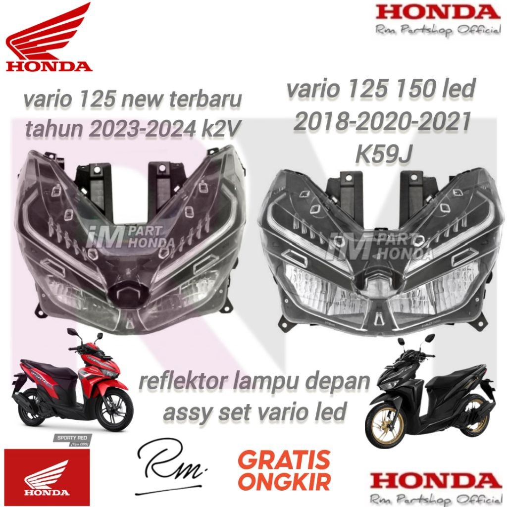 reflektor lampu depan reflektor vario 125 150 new K59J K60R 2018 2020 2023 vario 125 new terbaru k2v
