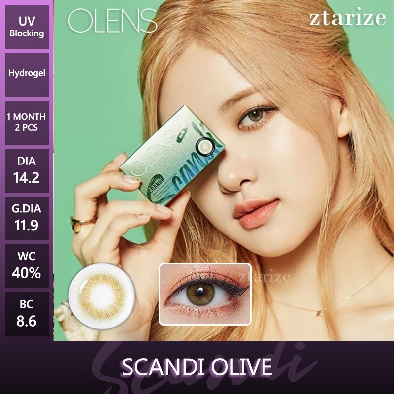 ztarize - Ready Stock - OLENS Scandi Olive 1 Month Soft Contact Lens 1 Pair - OLENS x BLACKPINK Rose