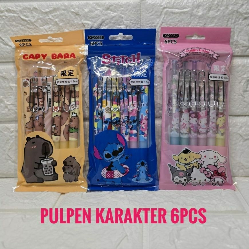 PULPEN CETEK KARAKTER ISI 6 PCS / PULPEN MEKANIK MOTIF GAMBAR ISIAN 6 PCS
