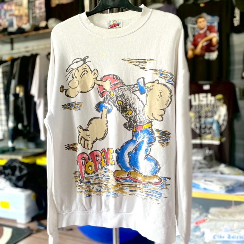Crewneck movie film kartun Popeye si pelaut vintage 90’s official art