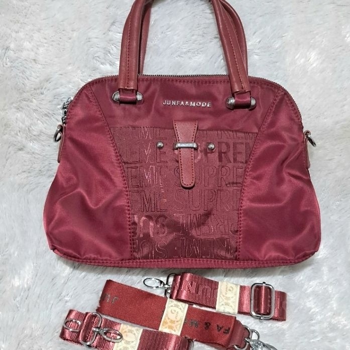 NEW, Tas 3in1 original Junfa maron(ransel,tenteng,selempang)handbag tas tangan wanita