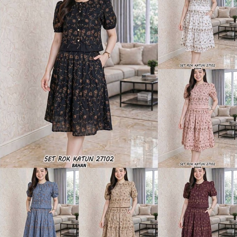 Setelan 27102 Set Rok Katun Bolong Premium - KCB