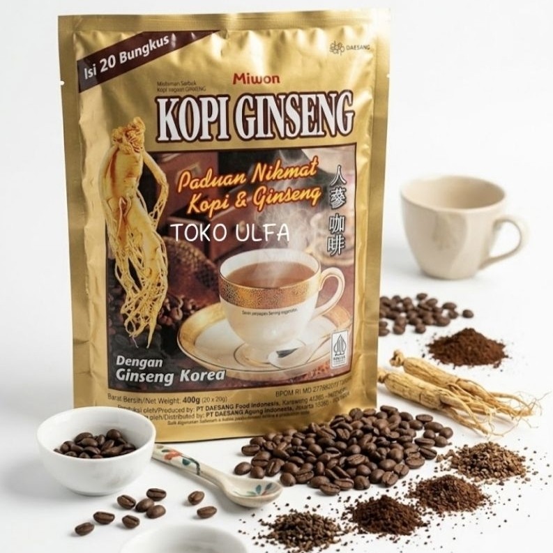 Kopi Ginseng MIWON / Ginseng Miwon / Minuman Serbuk Kopi dan Ginseng Korea (isi 20pcs @20g)