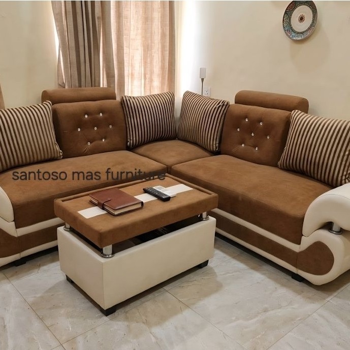sofa L shape premium free meja