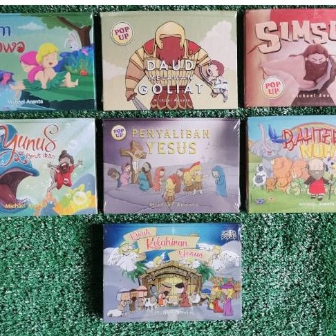 Seri alkitab satuan . Daud / simson pop up/ penyaliban / adam hawa / yunus /kelahiran Yesus