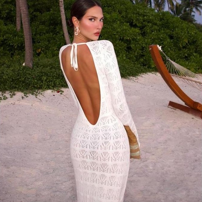 New Nusa Outer Dress White Putih Baju Luaran Pantai Pakaian Maternity Bumil Photoshoot Pre-Wedding L