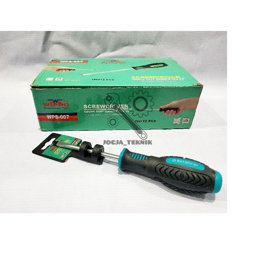 Wipro Obeng Soft Handle Karet Minus (-) 6 × 100MM WPS 007-0406S / Obeng Handle Karet Wipro