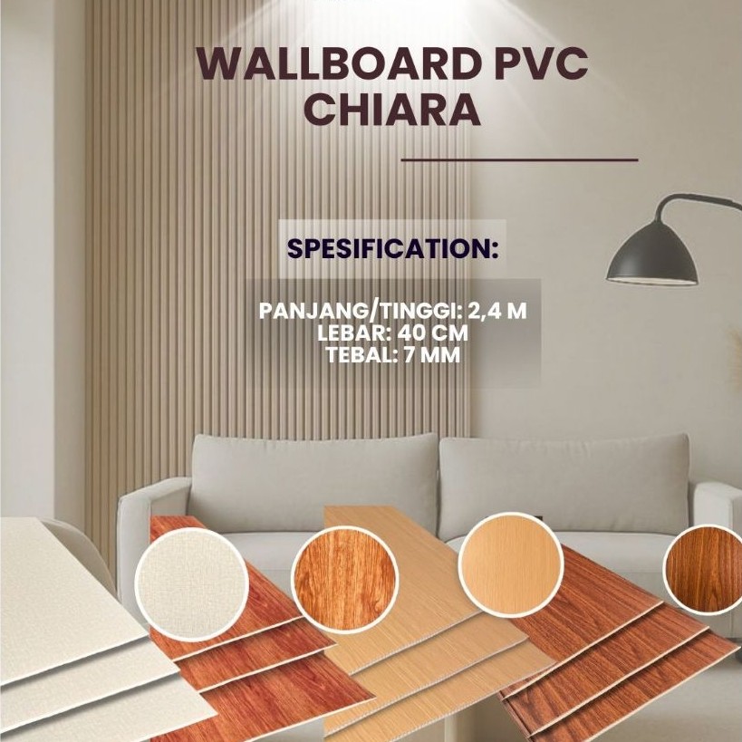 Wallboard PVC Chiara ukuran 2,4 m Anti Rayap Harga Per lembar