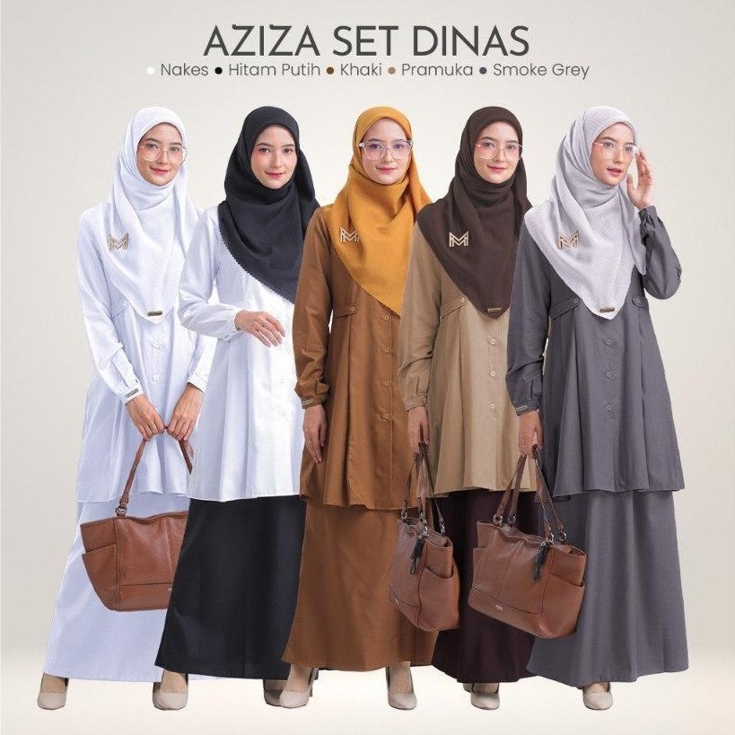 Termurah One Set Dinas, Aziza One Set, Set Dinas, Set Baju Kerja, Tunik Kerja, Seragam Pns, Seragam 