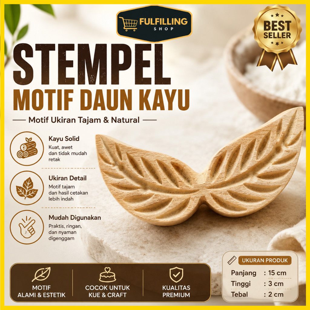 STEMPEL PAO DAUN Kayu Premium Import
