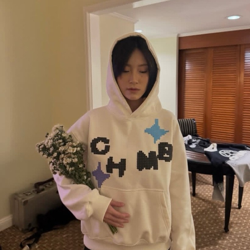 Boxy Hoodie CHMB Chambredelavain - SPIKE PIXEL BROKEN WHITE