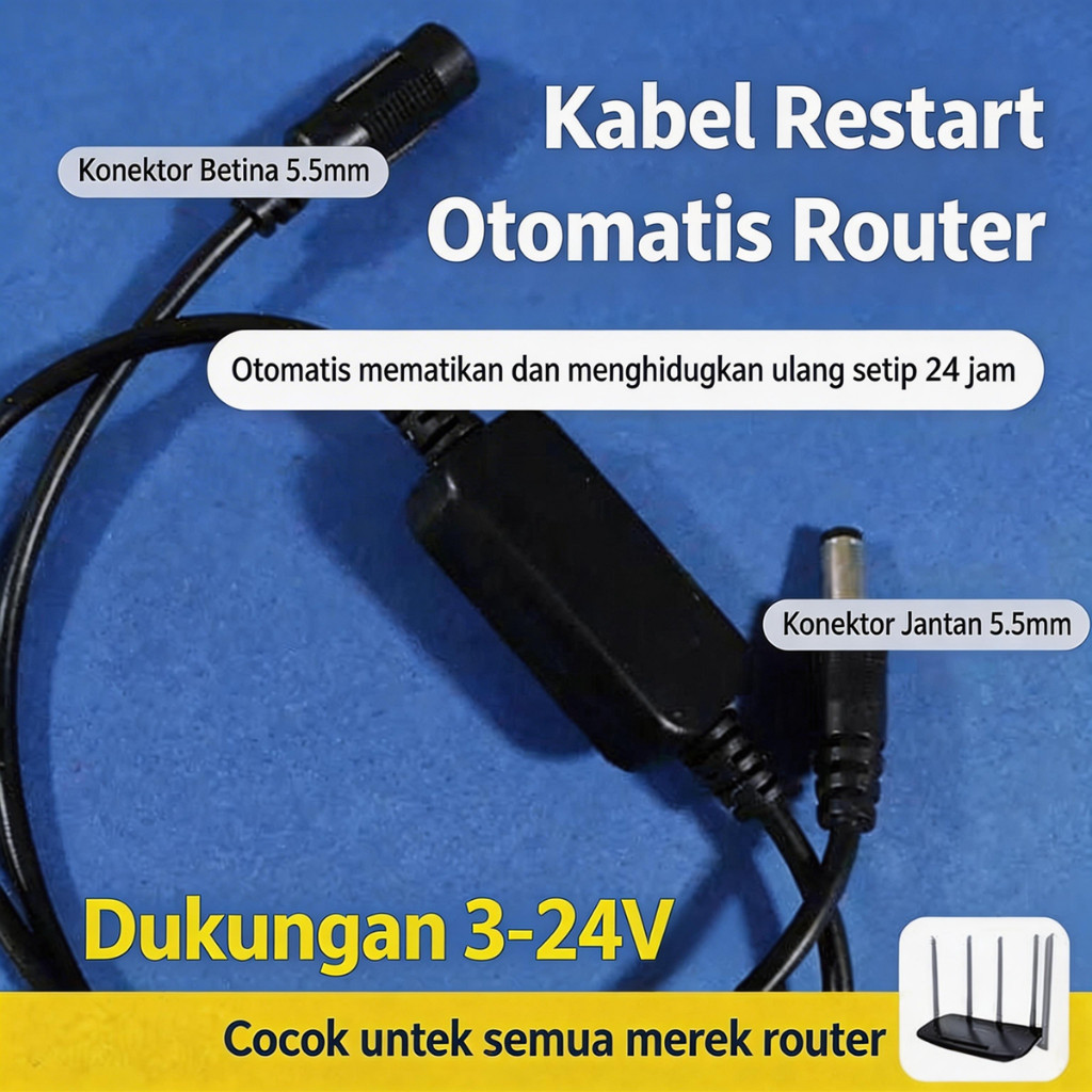Router kabel restart otomatis wifi 24-hour reboot pengatur waktu penguat sinyall ruter wifi jarak ja