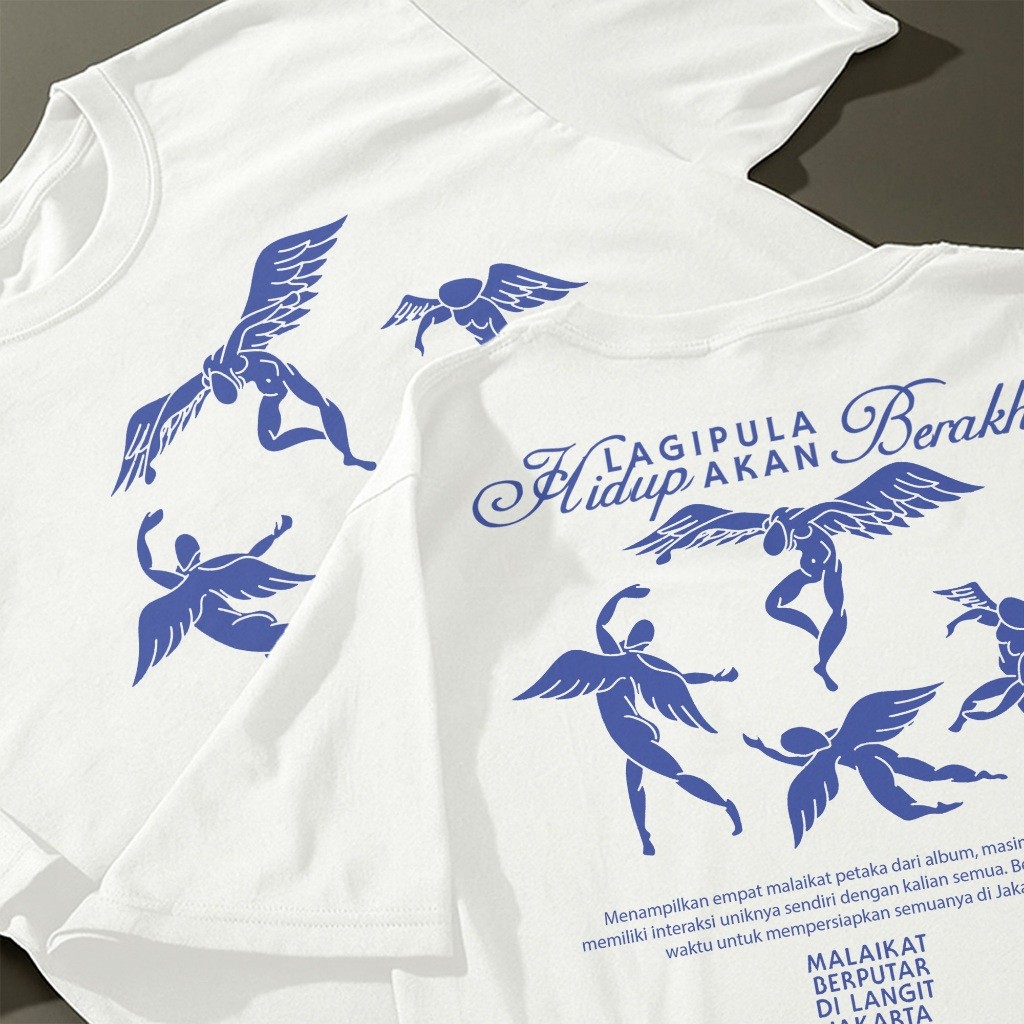 MERCH KAOS HINDIA BASKARA DESAIN MALAIKAT DIATAS KOTA JAKARTA DESAIN PREMIUM BAHAN COMBED