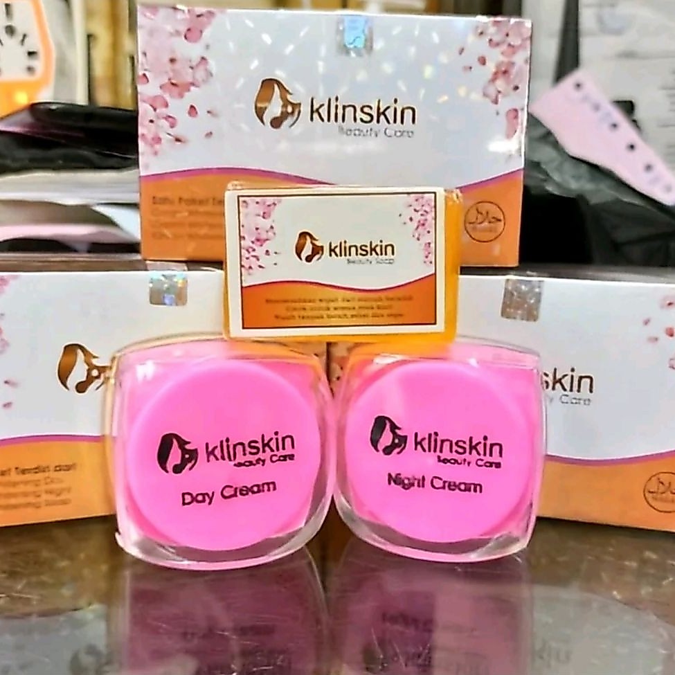 Paket 3in1 Cream KLinskin (Cream siang malam dan sabun) paket Wajah putih