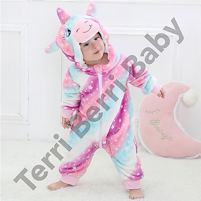 TERBARU BAJU KOSTUM ONESIE BAYI UNICORN COSMIC ONE SIE BABY KIGURUMI ANIMAL ORIGINAL