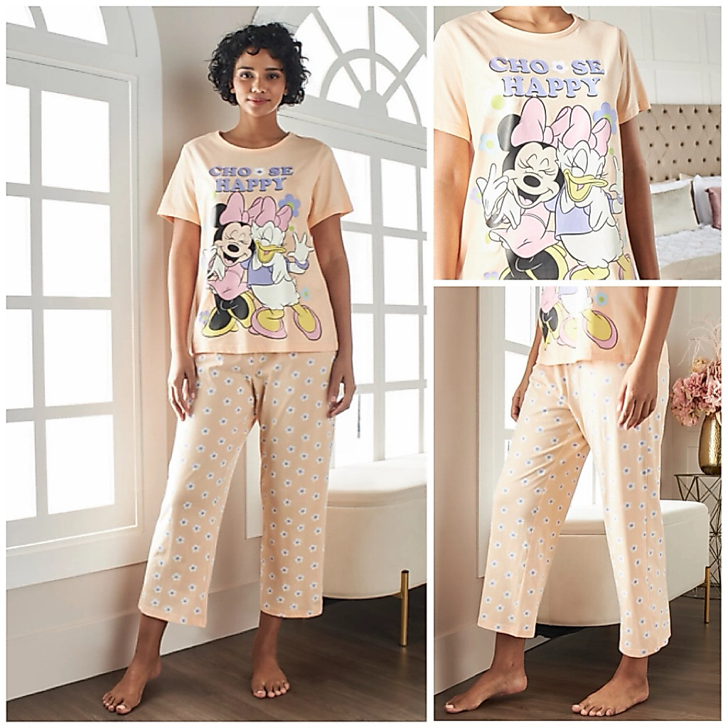 MAX SALE, 2 Piece Minnie Mouse and Daisy Duck Orange Pyjamas Set