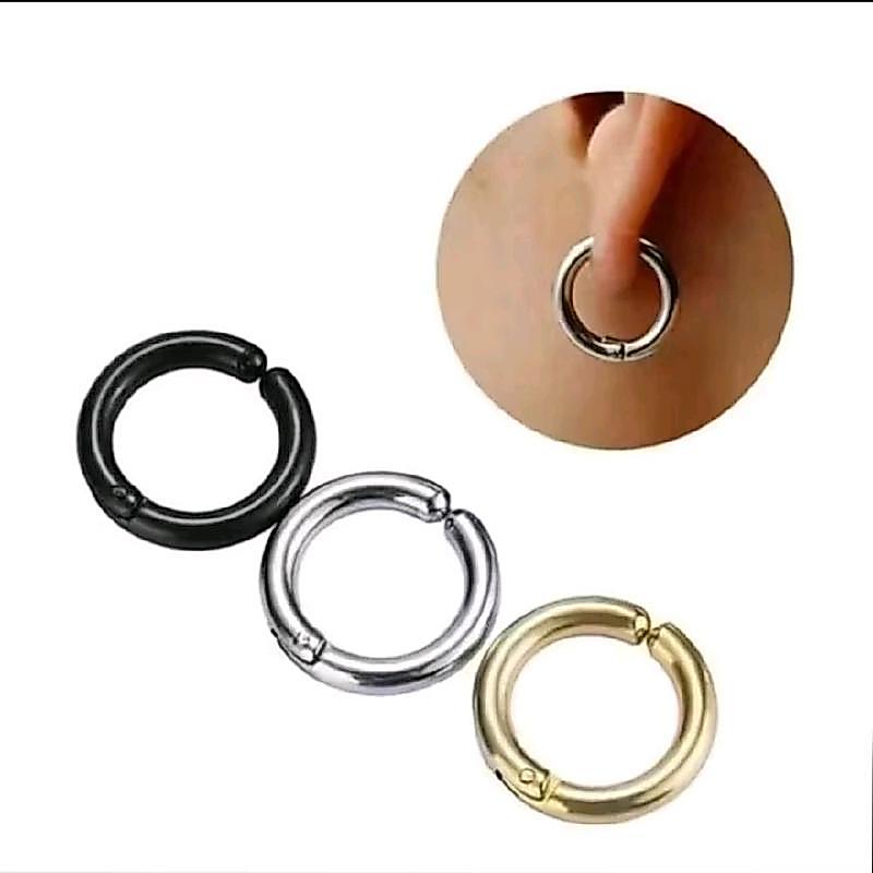 Anting Hoop Jepit Tampa Tindik Pria Dan Wanita, Anting Jepit Model Hoop Titanium Earrings