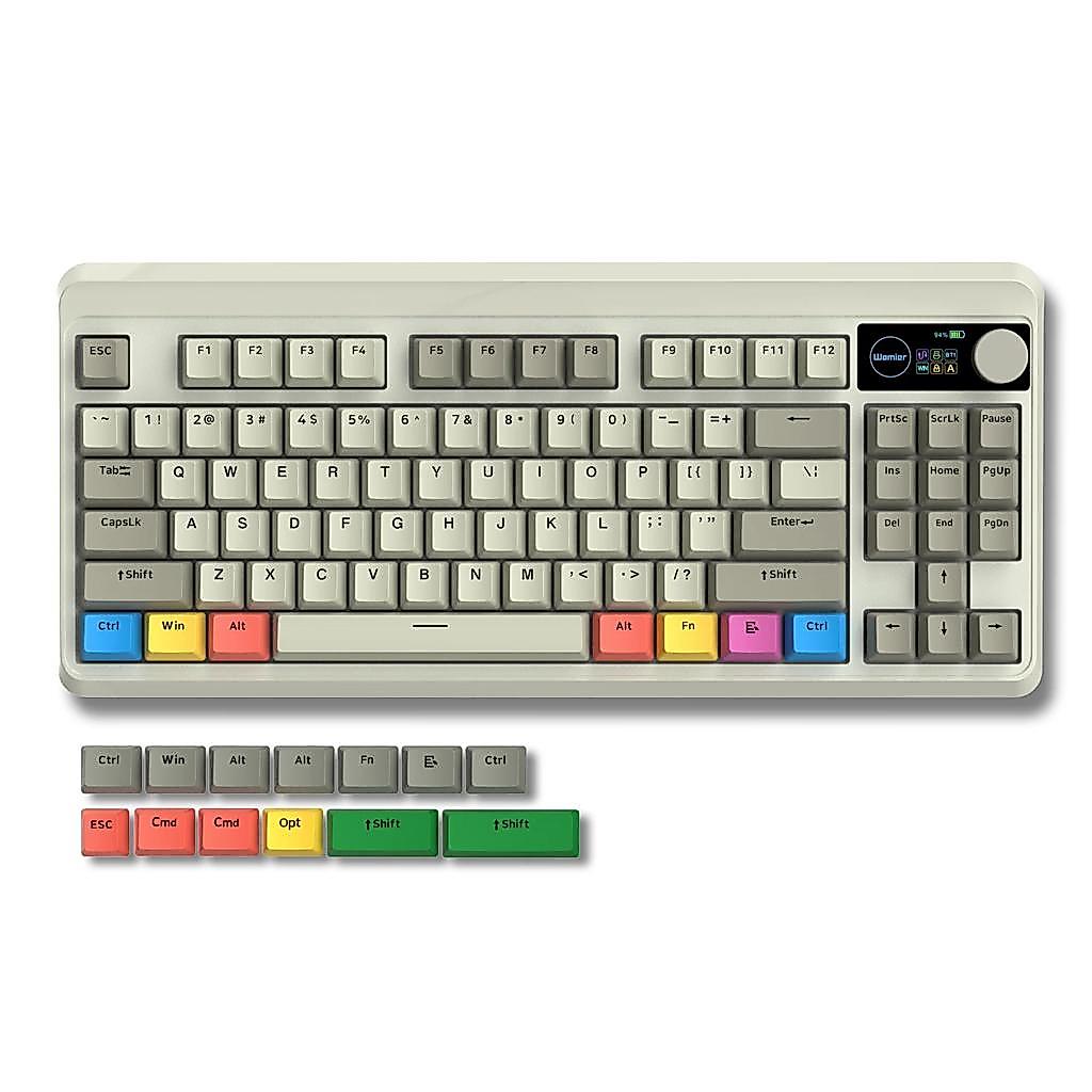 M87 Pro Hot-Swap Meanical Keyboard Bluetooth/2.4GHz /USB-C Retro Keyboard TKL RGB Tri-Mode OLED spla