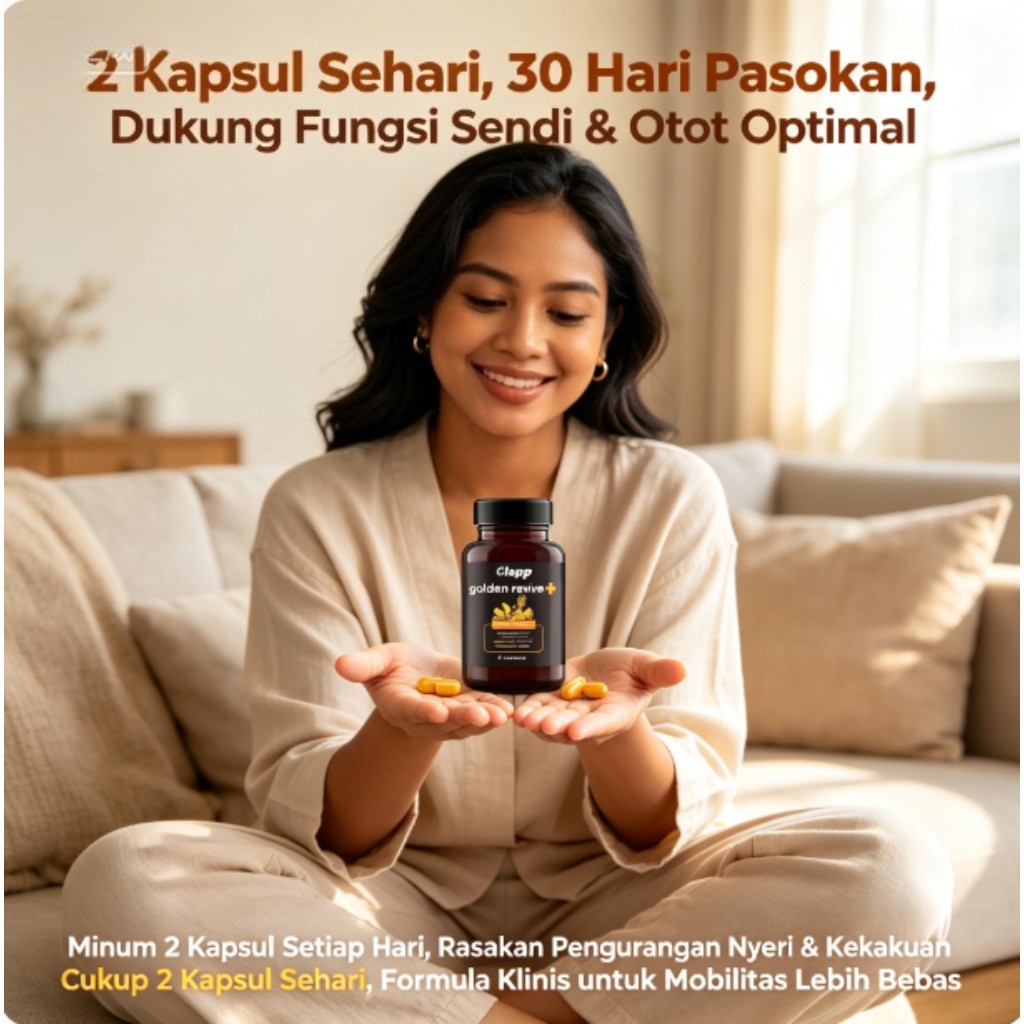 Clapp Golden Revive BCM-95 Curcumin 200x Kuat, Boswellia, Bromelain, Quercetin, 60 Kapsul ly60520