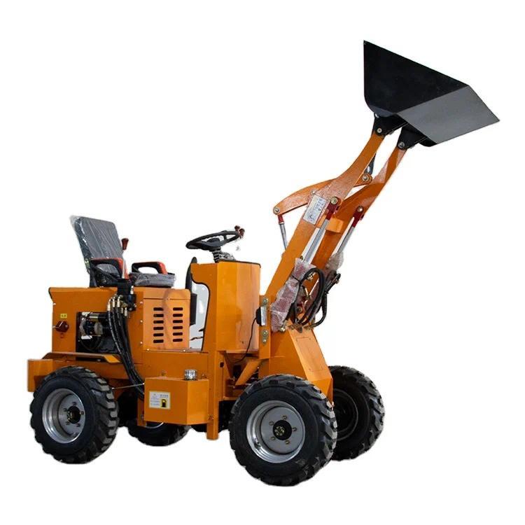 Loader Mini Elektrik Diesel Beroda, Mesin Loader Depan Beroda untuk Penggunaan Luar Ruangan