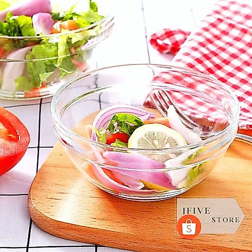 Mangkok Kaca D: 12 cm | Mangkok Kecil |Mangkok salad |Mangkok Bening
