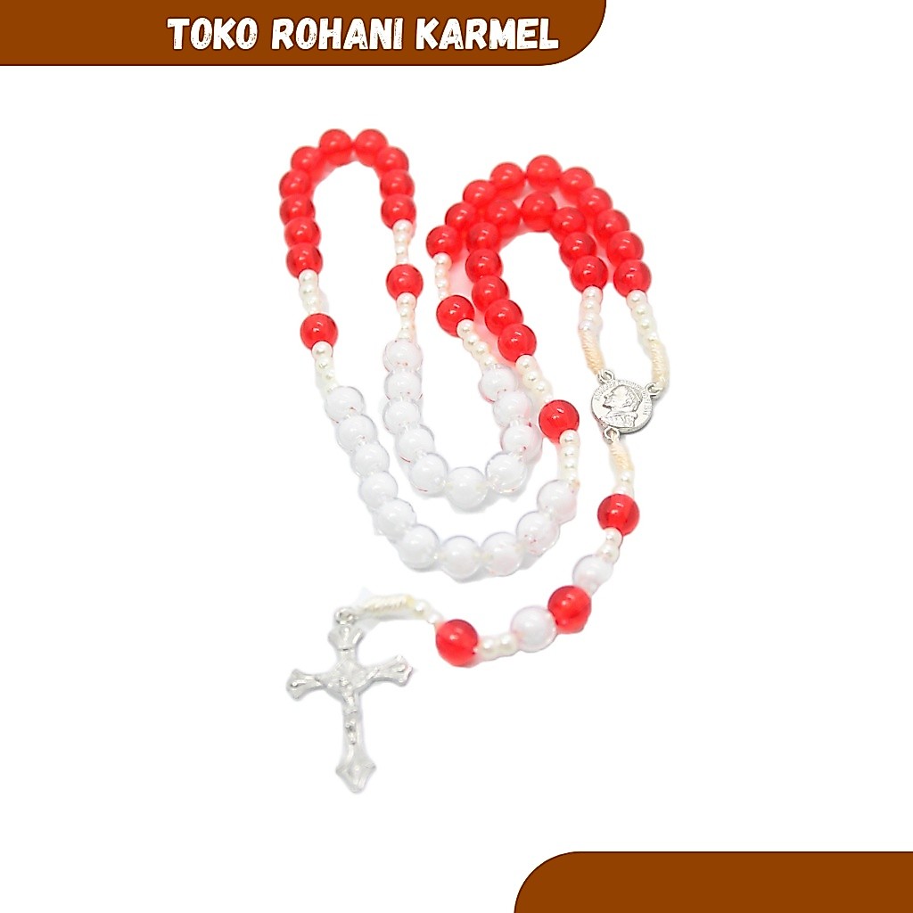 ROSARIO MERAH PUTIH / KALUNG ROSARIO / ROSARIO MURAH / ROSARIO KALUNG / ROSARIO TALI