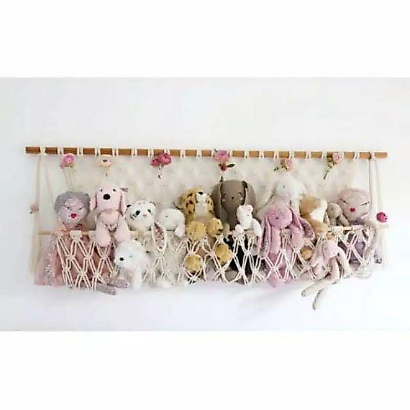 Rak dinding macrame 01-gantungan tempat boneka-macrame tatakan boneka-rak koran