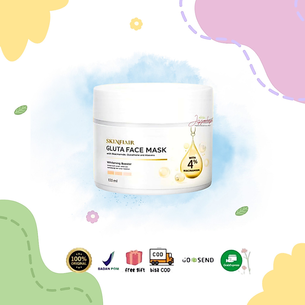 NEW PACKAGING NEW FORMULA - SKINFLAIR GLUTA FACE MASK | masker wajah pencerah | SKINFLAIR POWDER MAS