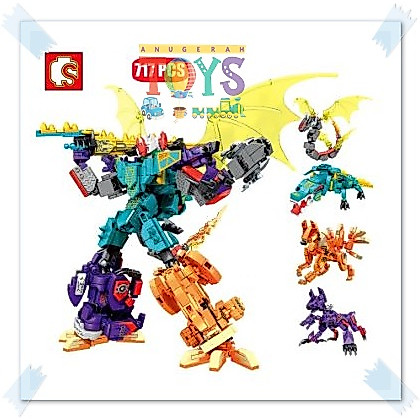 Sembo Block 4 in 1 Mainan Balok Mecha Deformation Transformation