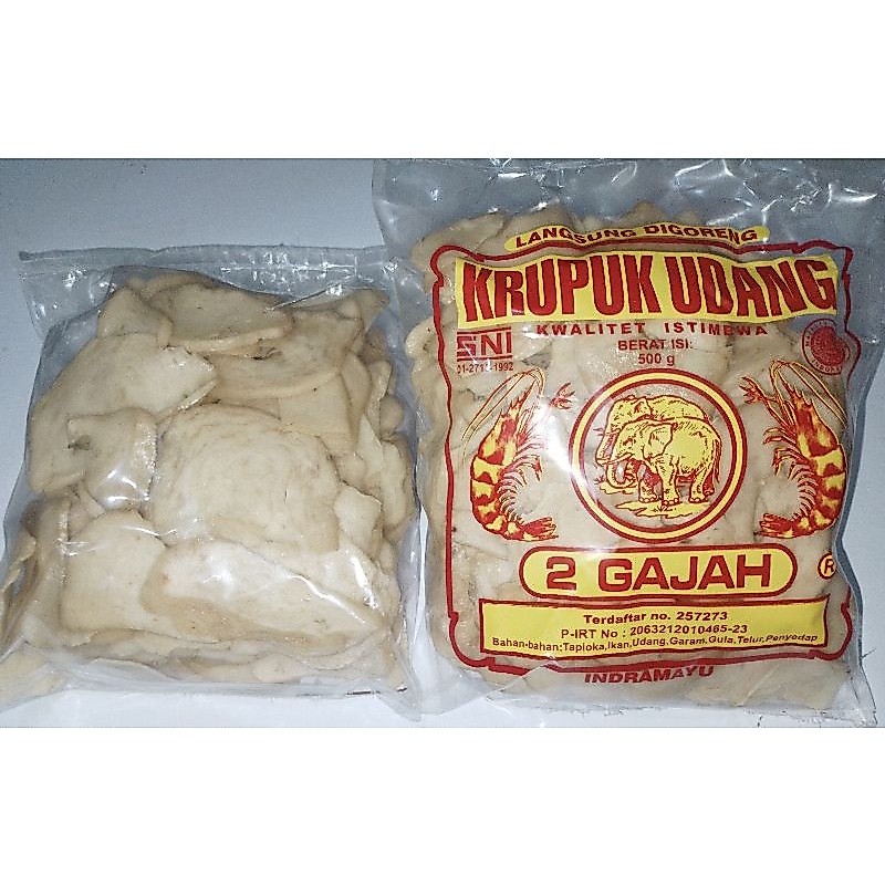 KRUPUK UDANG 2  GAJAH (SIRIAN) 500GR