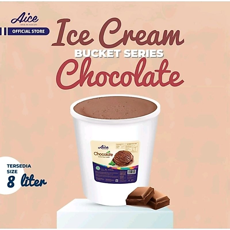 ICE CREAM AICE 1 rasa cokelat 8 Liter