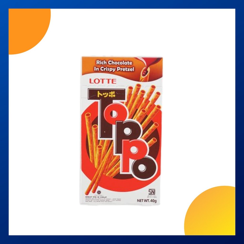 Lotte Toppo Biskuit Stik Cocoa Coklat 40 Gram