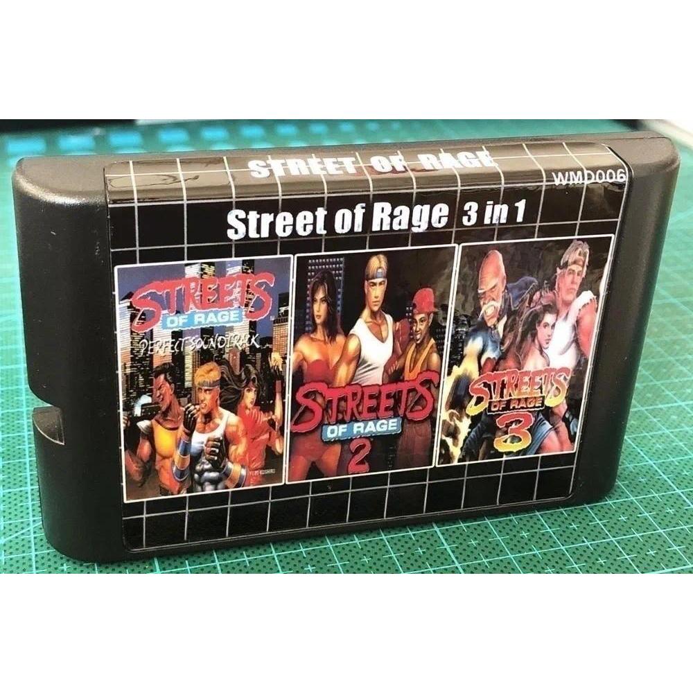 Street Of Rage 3 in 1 16 Bit MD Games Card For Sega Mega Drive & Genesis
