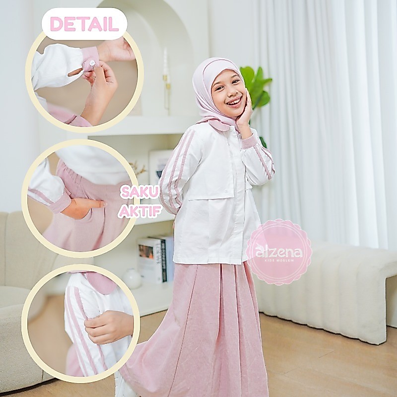 Alzena Kids Moslem - Setelan Rok Anak Perempuan Bianca 4 - 14 tahun