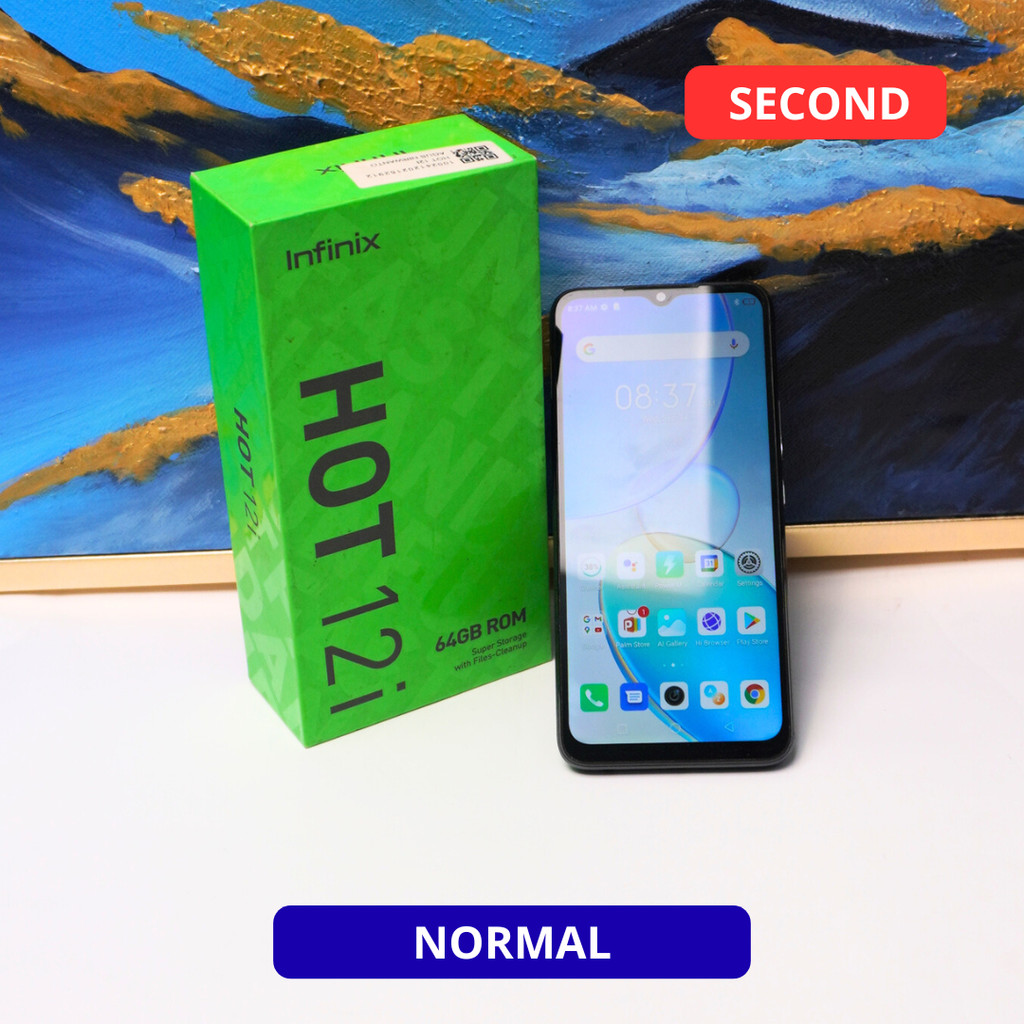 INFINIX HOT 12I 4/64 GB HP SECOND ORIGINAL SINAR MUTIARA CELL