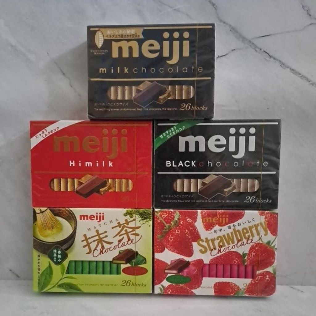 Kreasi|| MEIJI HI MILK / MEIJI BLACK CHOCOLATE / MEIJI MILK CHOCOLATE / MEIJI MATCHA CHOCOLATE / MEI